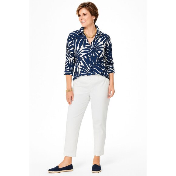 NEW Chicos Womens Secret Stretch Everyday Straight Leg Crops Alabaster Size 1| 8 - Picture 1 of 15